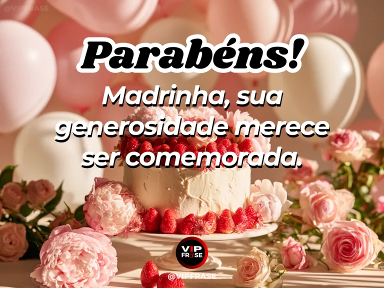 Mensagem de aniversário para madrinha sobre celebrando a generosidade, com buquê generoso de rosas vivas.