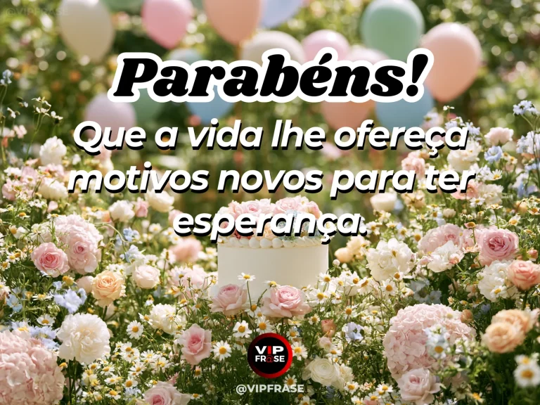 Mensagem de aniversário para madrinha sobre esperança para a madrinha, com nascer do sol em jardim vibrante.
