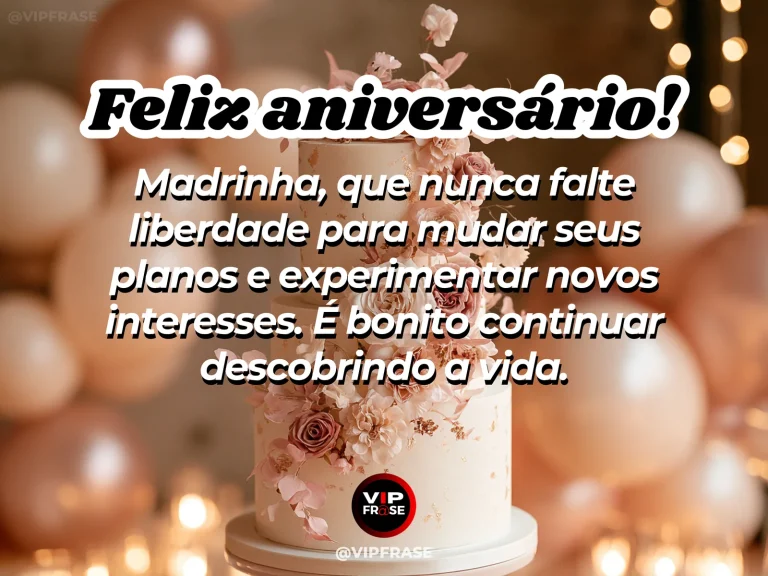 Mensagem de aniversário para madrinha sobre liberdade para descobrir coisas novas, com jardim colorido com caminhos abertos.