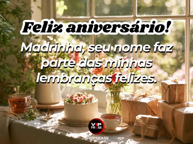 Mensagem de aniversário para madrinha sobre madrinha e as lembranças felizes, com álbum de fotografias e rosas cor de pêssego.