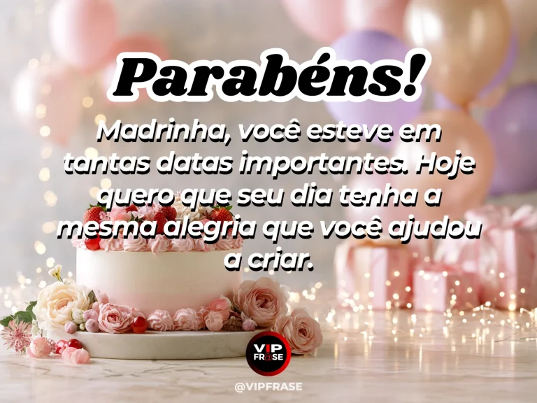 Mensagem de aniversário para madrinha sobre madrinha nas datas importantes, com mesa elegante com porta-retratos e flores.