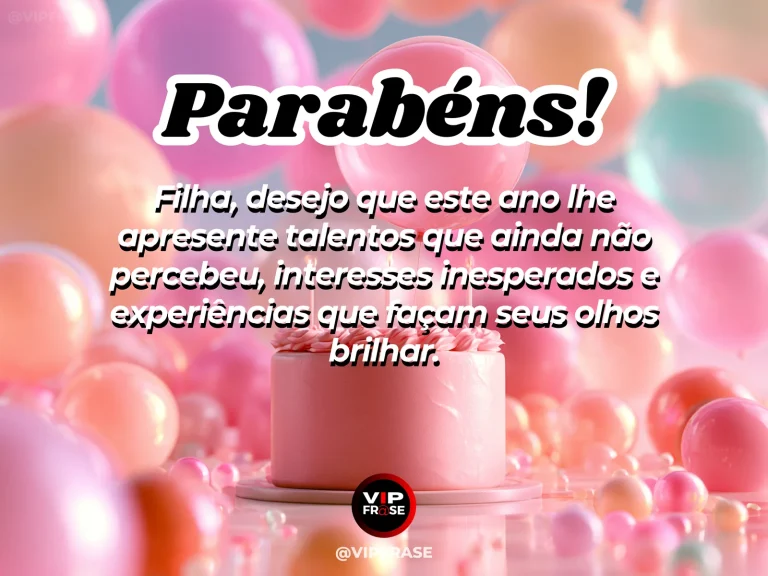Arte de aniversário para filha sobre esperanca, com detalhes delicados de celebração.