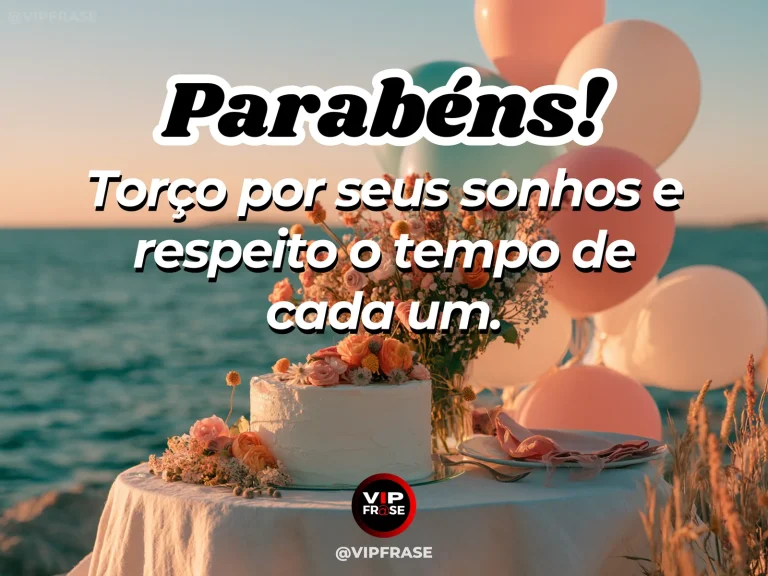Mensagem de aniversário para namorada sobre a beleza de torcer por você, em cena colorida de ambiente romântico iluminado.