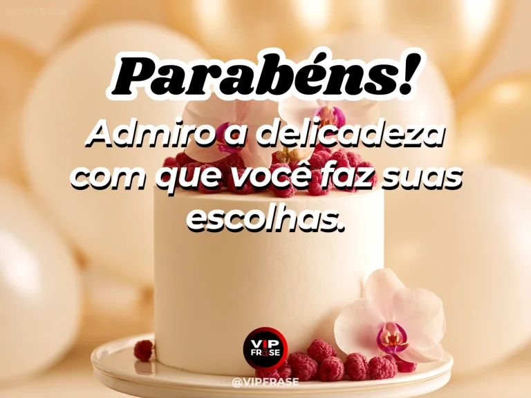 Mensagem de aniversário para namorada sobre a delicadeza das suas escolhas, em cena colorida de ambiente romântico iluminado.