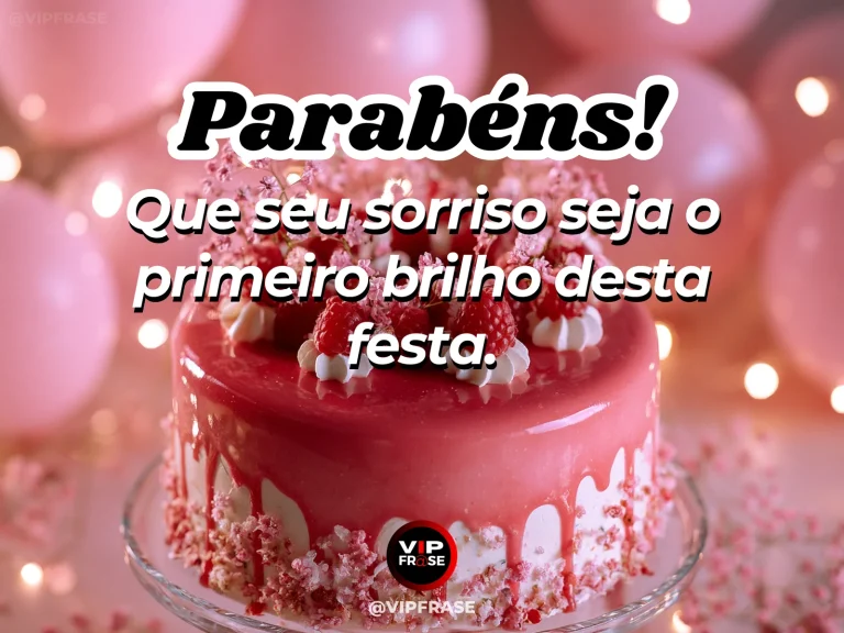 Mensagem de aniversário para namorada sobre a festa começa com seu sorriso, em cena colorida de ambiente romântico iluminado.