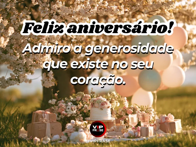 Mensagem de aniversário para namorada sobre o orgulho pela sua generosidade, com welcoming garden party table with hand arranged generous bouquets and warm sunshine.