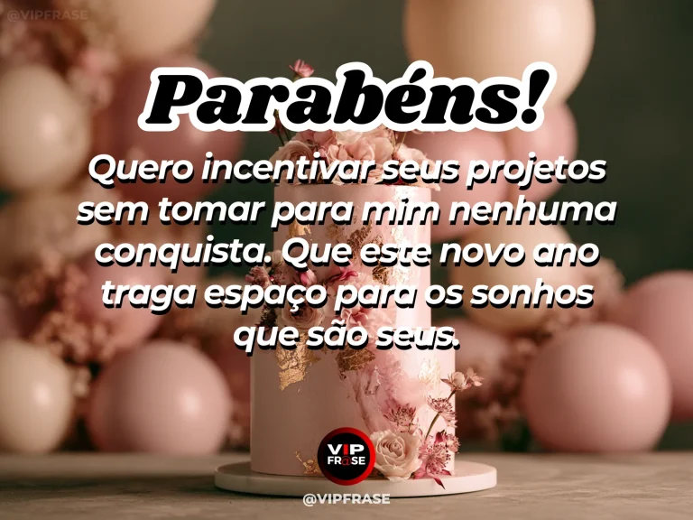 Mensagem de aniversário para namorada sobre os sonhos que são só seus, em cena colorida de ambiente romântico iluminado.