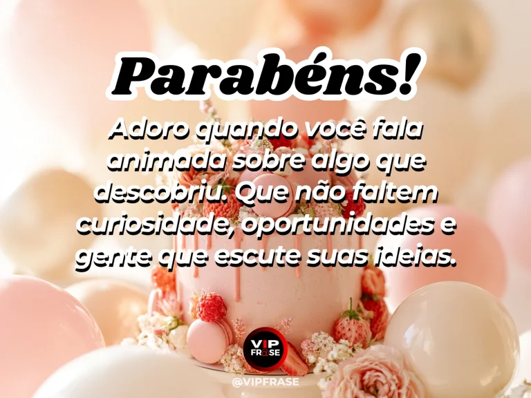 Mensagem de aniversário para namorada sobre seu entusiasmo me contagia, em cena colorida de ambiente romântico iluminado.