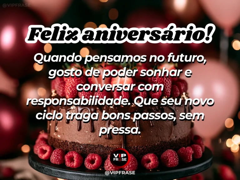 Mensagem de aniversário para namorada sobre um futuro construído com diálogo, em cena colorida de flores e luz natural.
