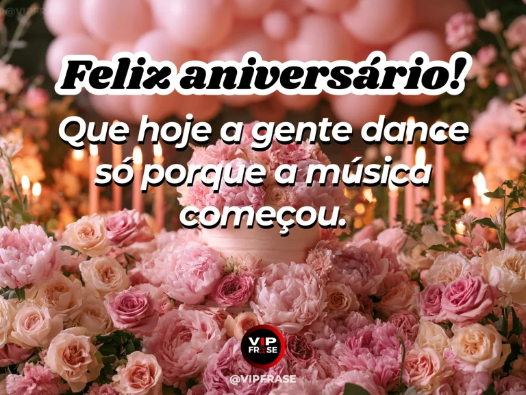 Mensagem de aniversário para namorada sobre uma dança sem ocasião especial, em cena colorida de flores e luz natural.