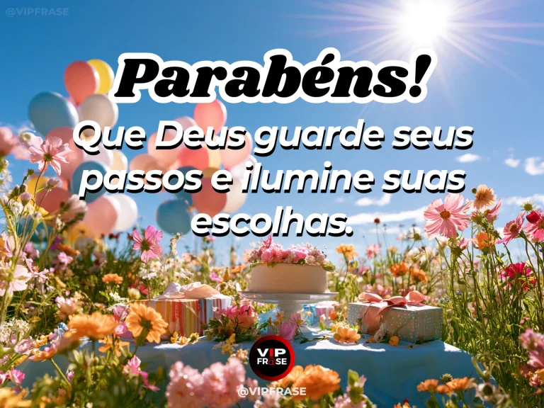 Mensagem de aniversário para neta sobre deus, com cenário colorido e luminoso de natureza.