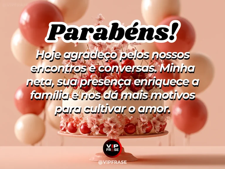 Mensagem de aniversário para neta sobre gratidao, com cenário colorido e luminoso de natureza.