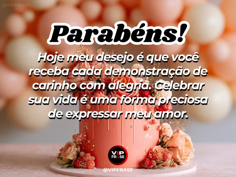 Mensagem de aniversário para neta sobre amor, em flores vibrantes rosa e pêssego.