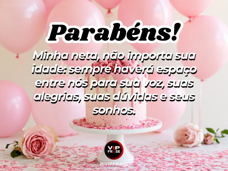 Mensagem de aniversário para neta sobre amor, com cenário colorido e luminoso de natureza.