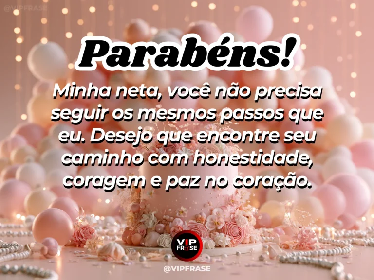 Mensagem de aniversário para neta sobre coragem, com cenário colorido e luminoso de natureza.