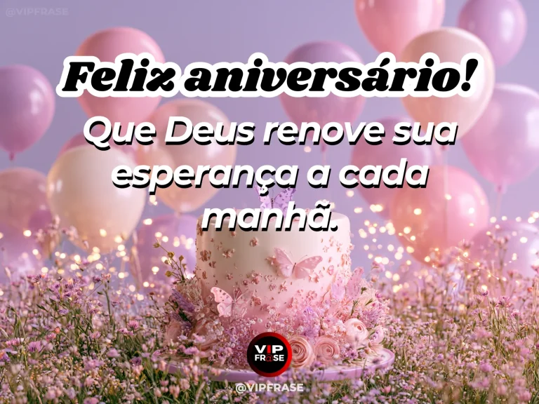 Mensagem de aniversário para neta sobre esperanca, em prado florido sob céu azul.
