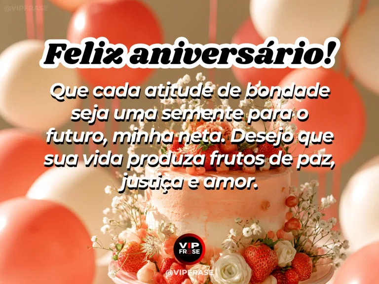 Mensagem de aniversário para neta sobre sabedoria, em caminho florido iluminado.