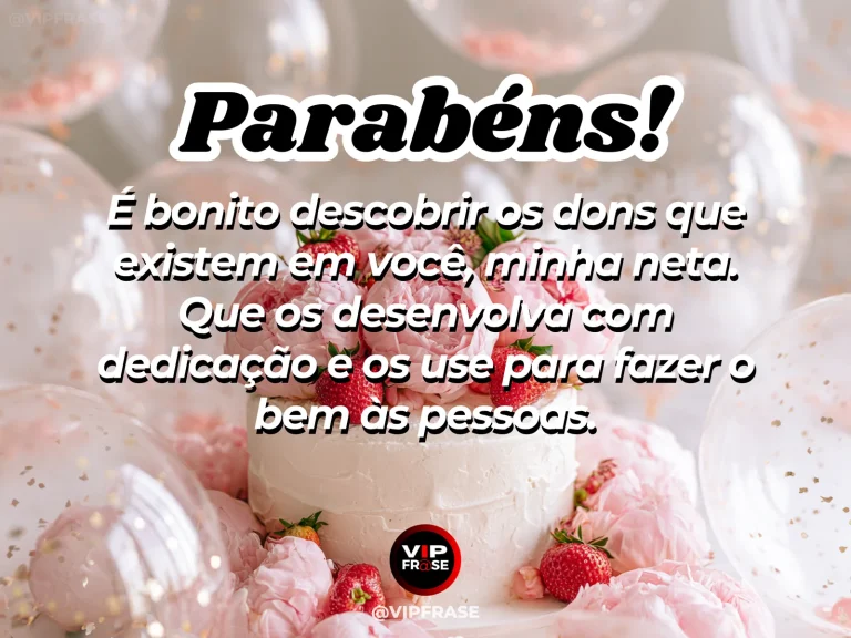 Mensagem de aniversário para neta sobre sabedoria, com cenário colorido e luminoso de natureza.