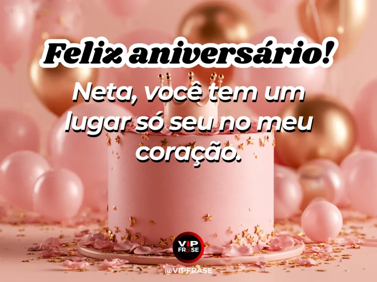Mensagem de aniversário para neta sobre amor, com cenário colorido e luminoso de natureza.