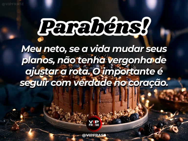 Mensagem de aniversário para neto sobre amizade, em cenário festivo com cores vivas e detalhes de celebração.