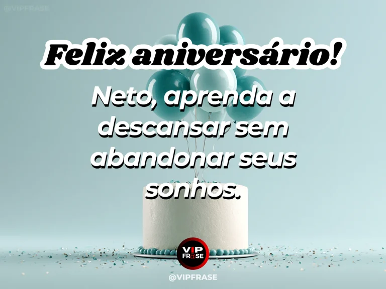 Mensagem de aniversário para neto sobre paz, em cenário festivo com cores vivas e detalhes de celebração.