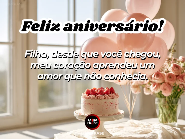 Arte de aniversário para filha sobre amor, com paisagem luminosa.