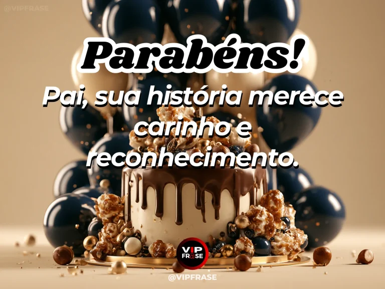 Mensagem de aniversário para pai sobre respeito à trajetória, com paisagem de natureza luminosa.