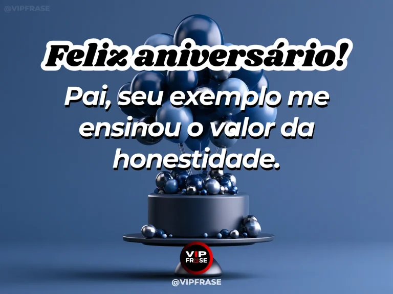 Mensagem de aniversário para pai sobre valor da honestidade, com paisagem de natureza luminosa.