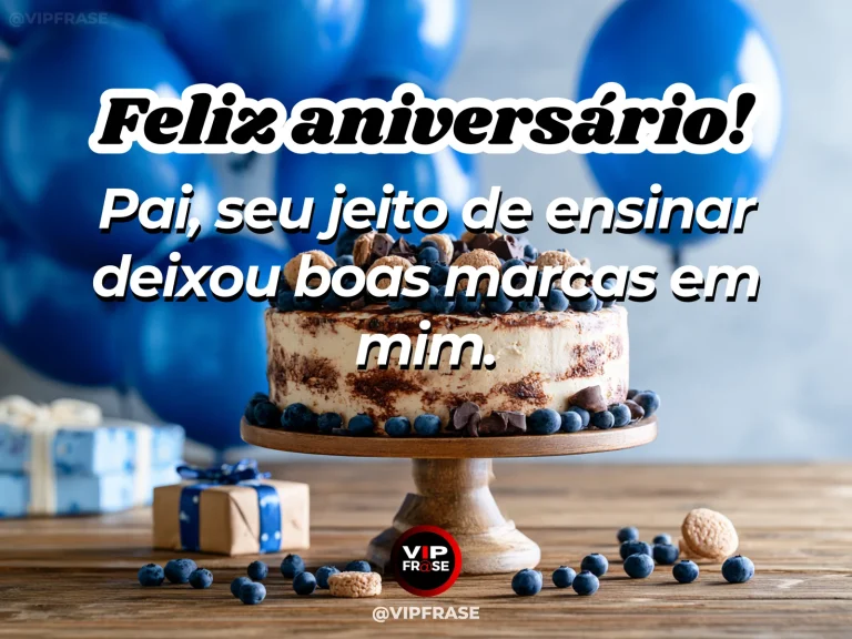 Mensagem de aniversário para pai sobre aprendizado pelo exemplo, com paisagem de ambiente acolhedor.