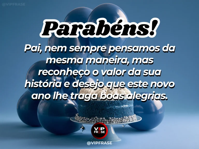 Mensagem de aniversário para pai sobre respeito entre opiniões diferentes, com paisagem de jardim iluminado.