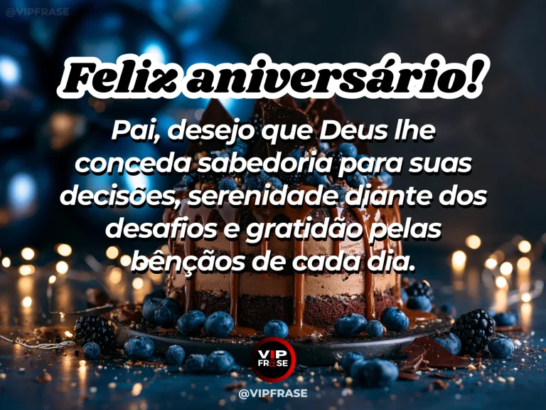Mensagem de aniversário para pai sobre discernimento espiritual, com paisagem de natureza luminosa.