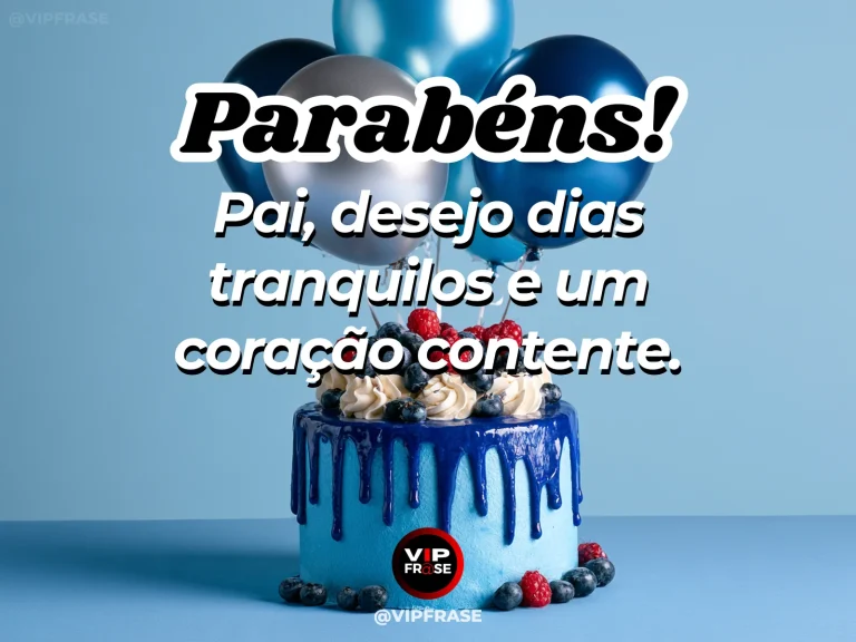 Mensagem de aniversário para pai sobre serenidade de coração, com paisagem de natureza luminosa.