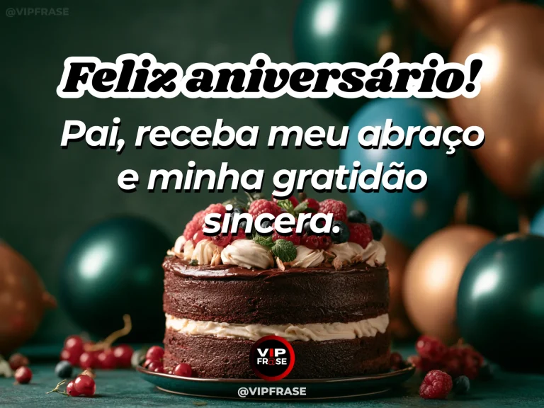 Mensagem de aniversário para pai sobre gratidão em forma de abraço, com paisagem de ambiente acolhedor.