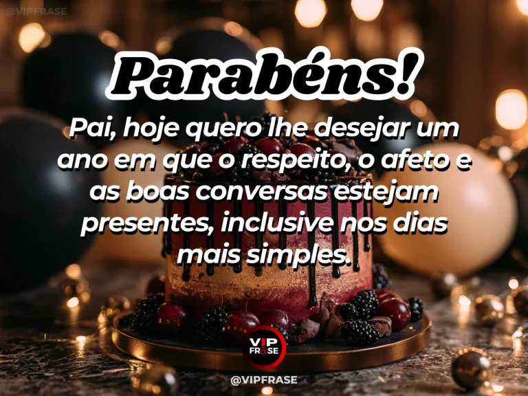 Mensagem de aniversário para pai sobre diálogo respeitoso, com paisagem de jardim iluminado.