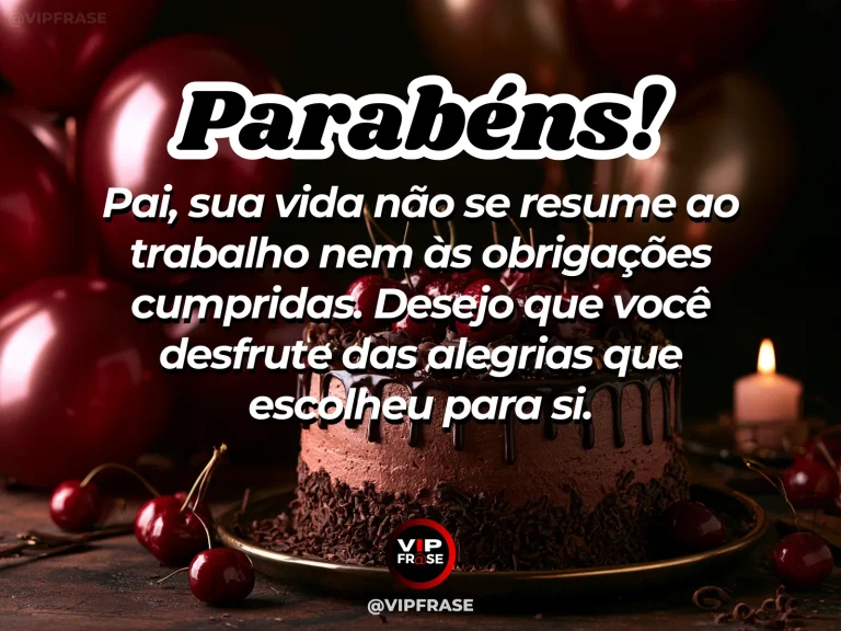 Mensagem de aniversário para pai sobre identidade além do trabalho, com paisagem de ambiente acolhedor.