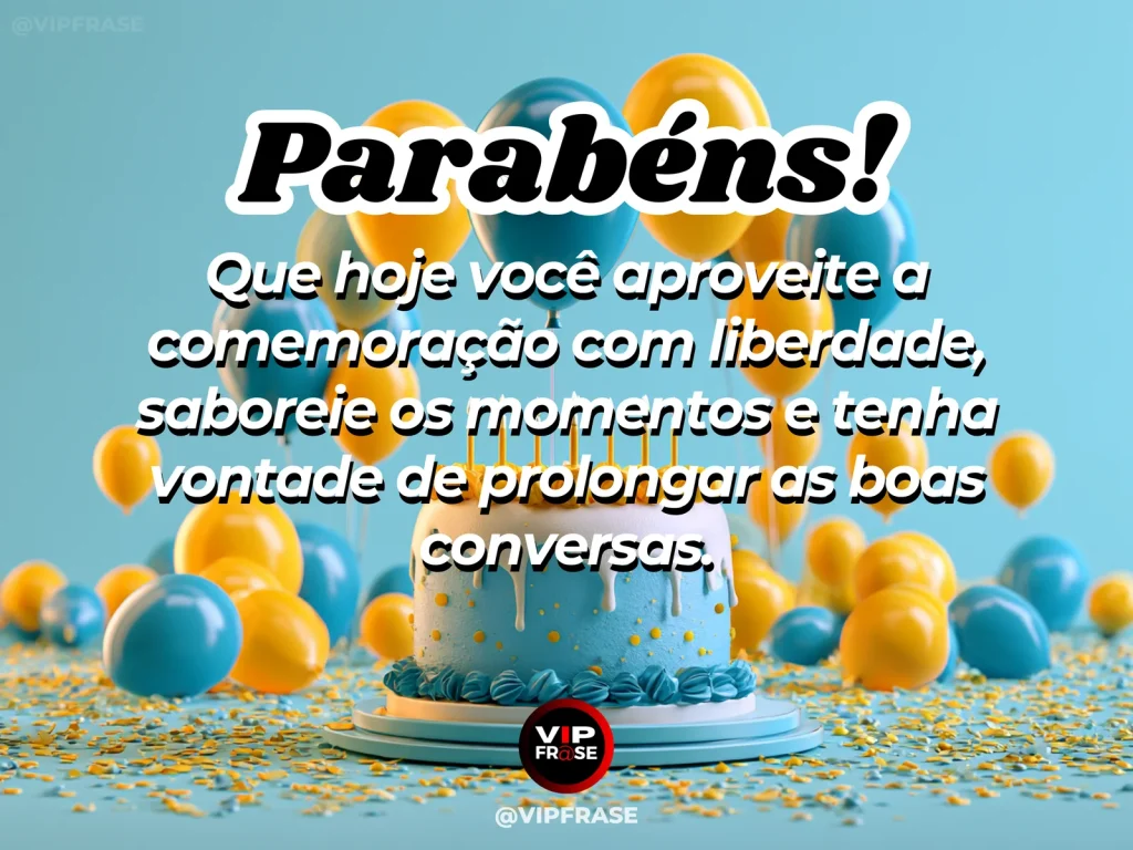 Mensagem de aniversário para WhatsApp sobre alegria, com long birthday dinner table under warm golden string lights.