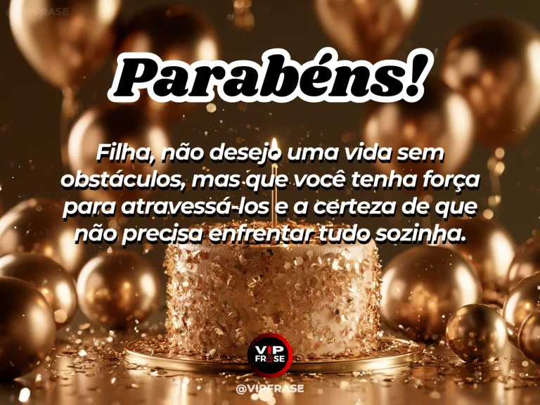 Arte de aniversário para filha sobre forca, com detalhes delicados de celebração.