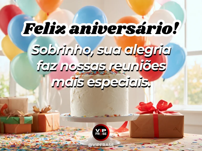 Mensagem de aniversário para sobrinho sobre familia, com extended family around a bright dining table.