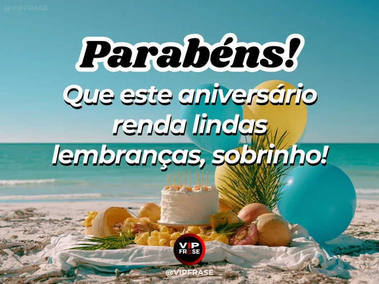 Mensagem de aniversário para sobrinho sobre felicidade, com family picnic setting.