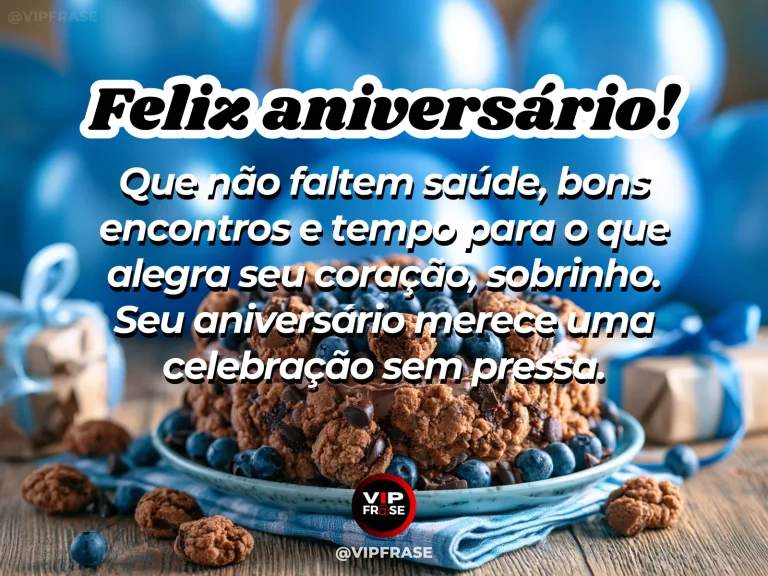Mensagem de aniversário para sobrinho sobre felicidade, com fruit basket on a sunny outdoor picnic table.