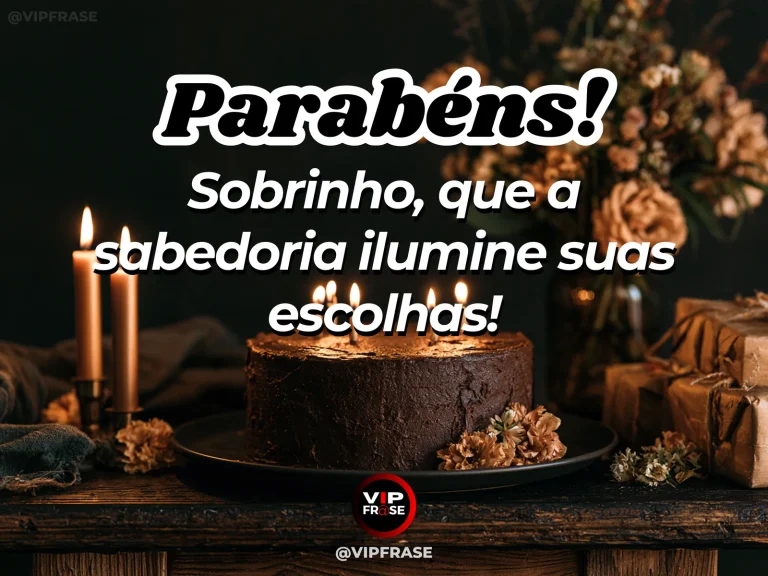 Mensagem de aniversário para sobrinho sobre sabedoria, com winding garden path.