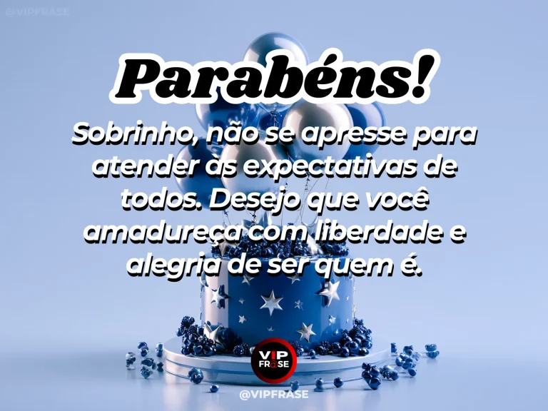 Mensagem de aniversário para sobrinho sobre autoestima, com open field.