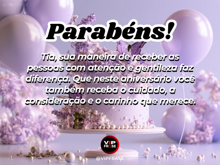 Mensagem de aniversário para tia sobre carinho, com porta aberta de casa aconchegante para jardim florido.