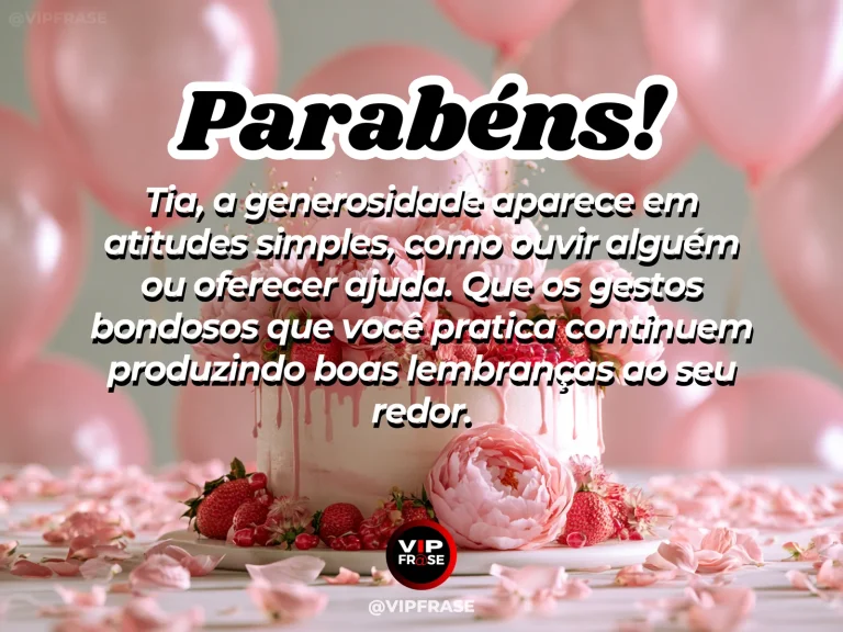 Mensagem de aniversário para tia sobre carinho, com regador de jardim ao lado de flores recém-cuidadas sob sol.