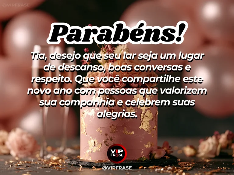 Mensagem de aniversário para tia sobre paz, com casa clara com varanda florida e jardim colorido.