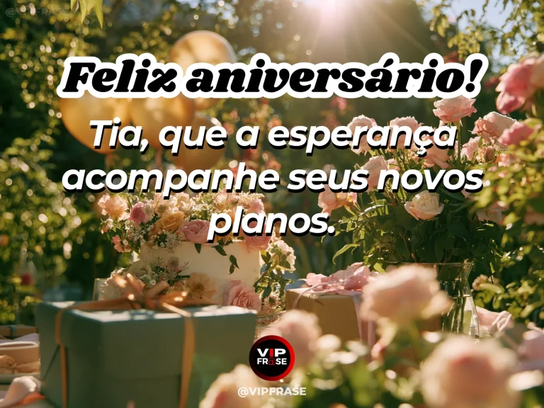 Mensagem de aniversário para tia sobre esperanca, com trilha entre flores coloridas conduzindo ao amanhecer.