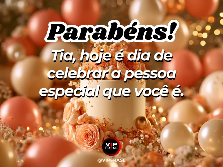 Mensagem de aniversário para tia sobre carinho, com buquê elegante de flores coral e amarelas sobre mesa de festa.