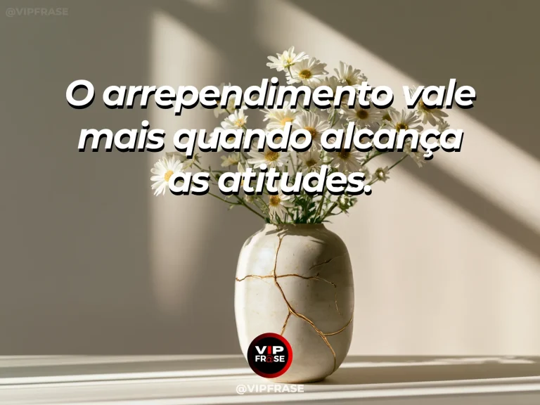 Mensagem de sabedoria sobre arrependimento por atitudes, com jardim com novo canteiro preparado e flores nascendo.