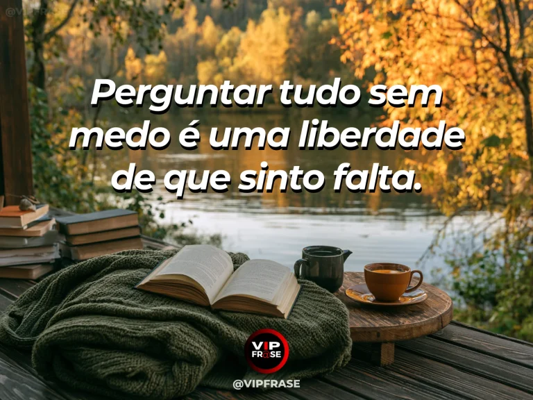 Mensagem sobre saudade, com caderno ilustrado com lupa e objetos de descoberta no jardim.