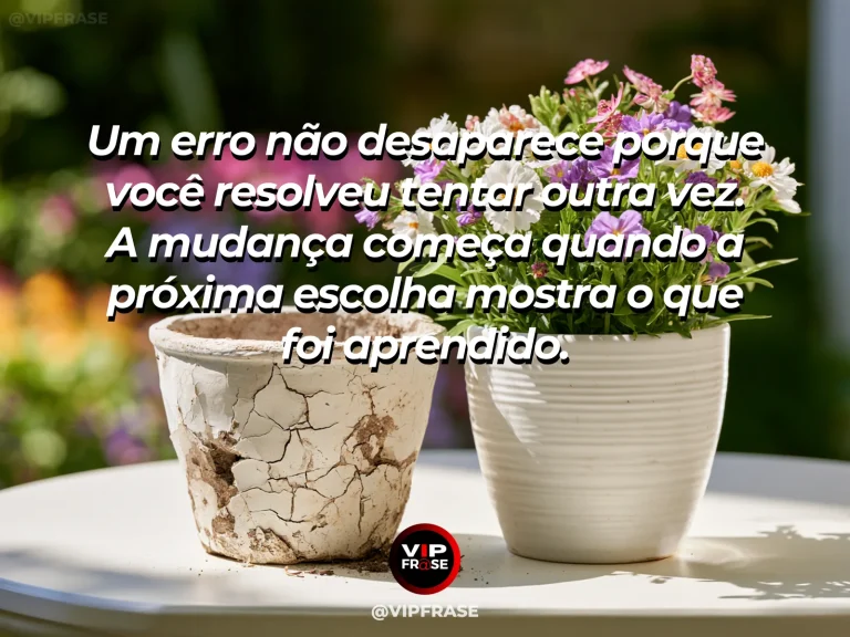 Mensagem sobre responsabilidade após erros em ateliê com cerâmicas.